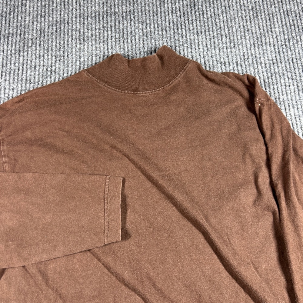 955 Originals Shirt Womens M Brown Mock Neck Long Sleeve Cotton
